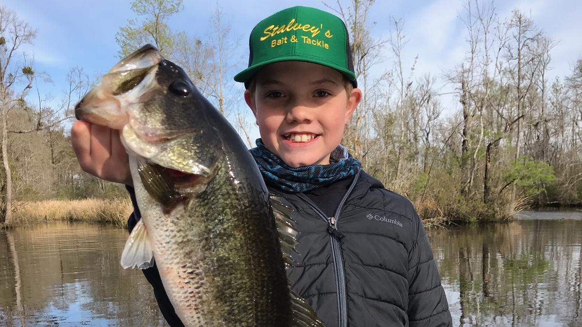 Conway Middle School’s Mason Hardee shows off a bass caught during last weekend’s Student Angler League Tournament Trail out of Georgetown. Hardee and Will Hardee-McGuirt won the Middle School Bass Division with a five-bass limit weighing 9.94 pounds. All fish weighed in during SALTT events are released.