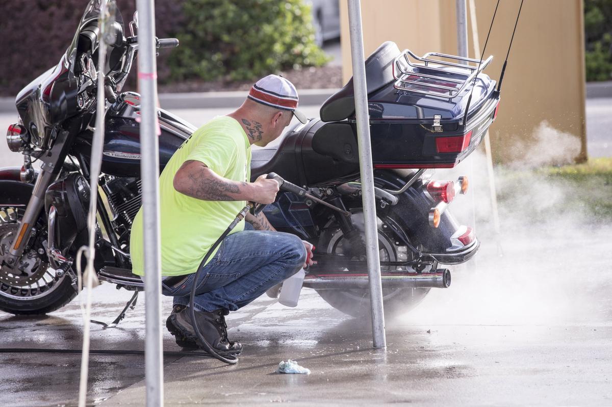 Bikers rumbled throughout North Myrtle Beach today visiting vendors at Barefoot Landing, the Harley Davidson store and many of the entertainment venues for Harley Week 2018. May 17, 2018.