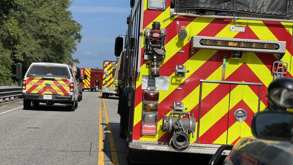 Horry County Fire Rescue responded to a vehicle accident Thursday morning. The vehicle crashed into the water off of Highway 9 in Nichols. Dive teams searched for the person.