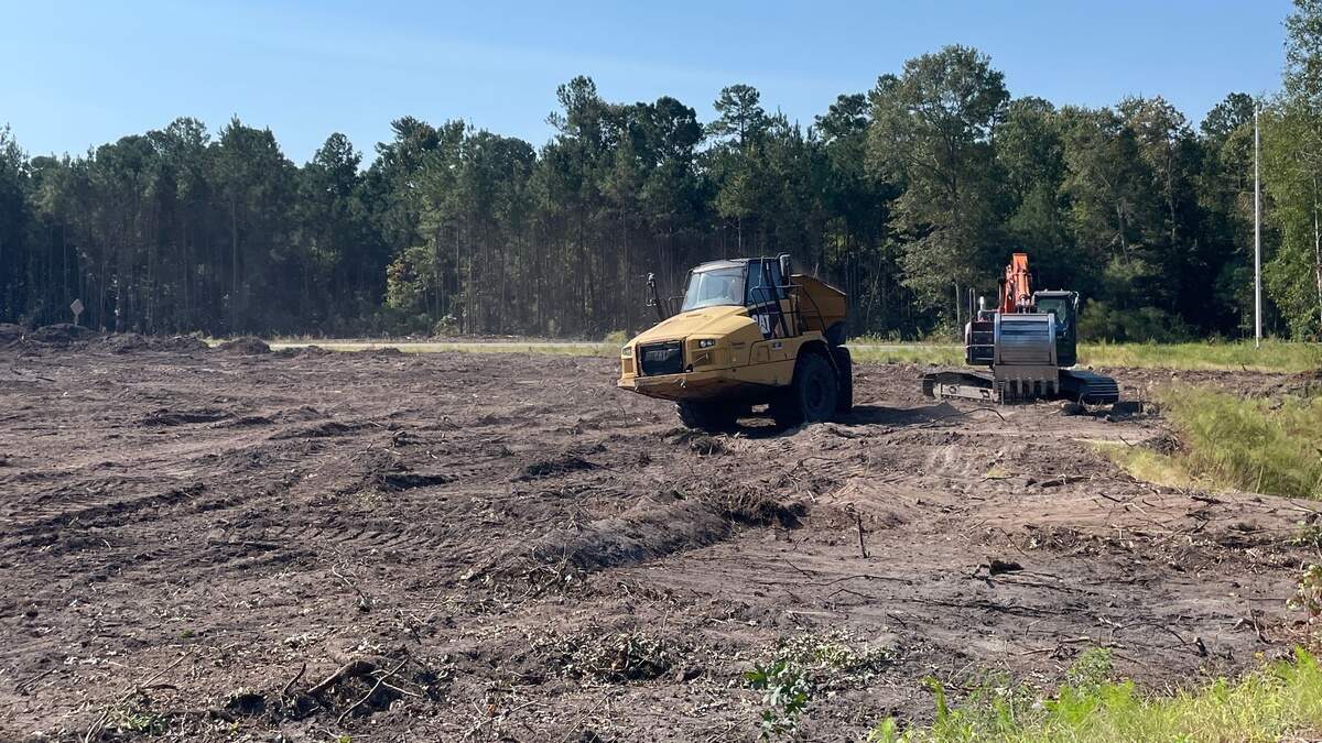 Heavy equipment and machinery clear trees and prepare the property in between Conway and Carolina Forest for site work. The area along U.S. 501 will see new development and road widening as part of Ride 3.