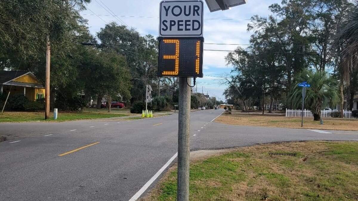 Surfside Beach Police Department has installed two radar speed signs along a residential street.