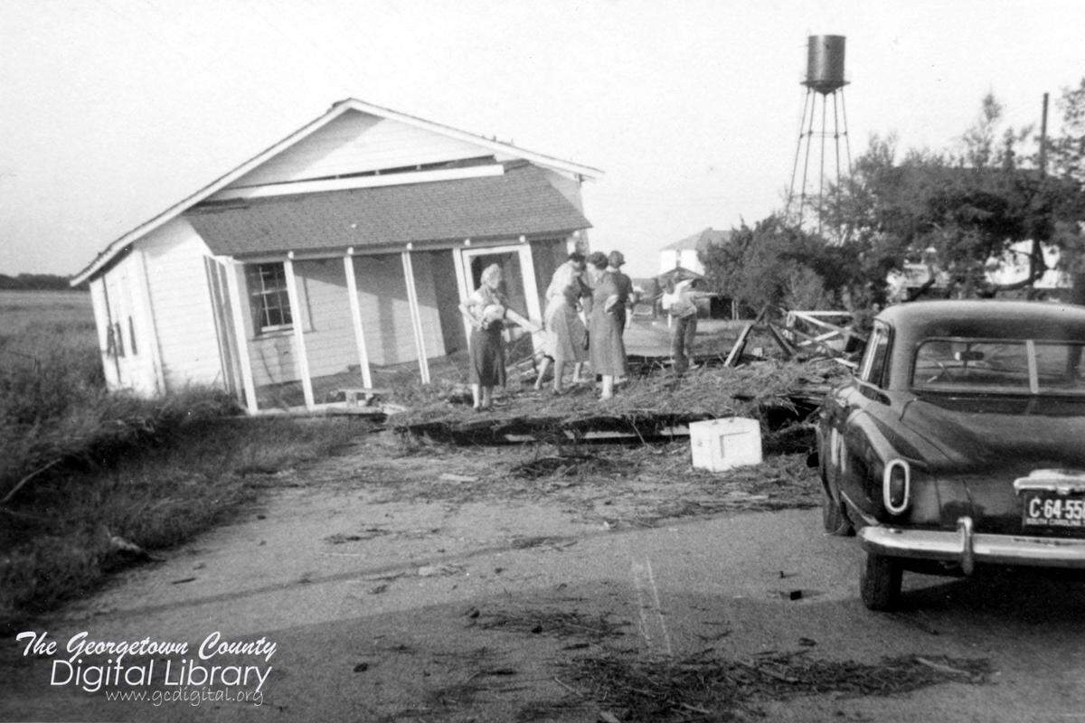 Aftermath of Hurricane Hazel in Pawleys Island, SC.
