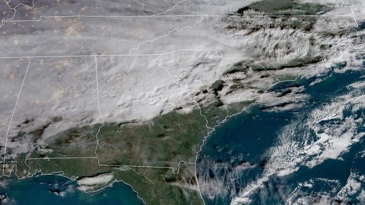 A Friday morning look over the Carolinas.