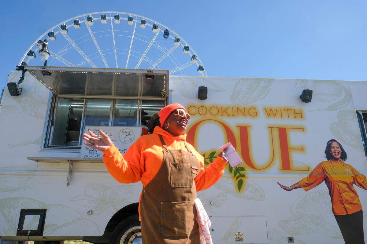 Food trucks from HGTV’s “The Great Food Truck Race” were at Plyer Park in Myrtle Beach this Friday for the show filming with Chef Tyler Florence. The trucks will be at various locations serving food around Myrtle Beach this weekend. Friday. March, 21 2025.