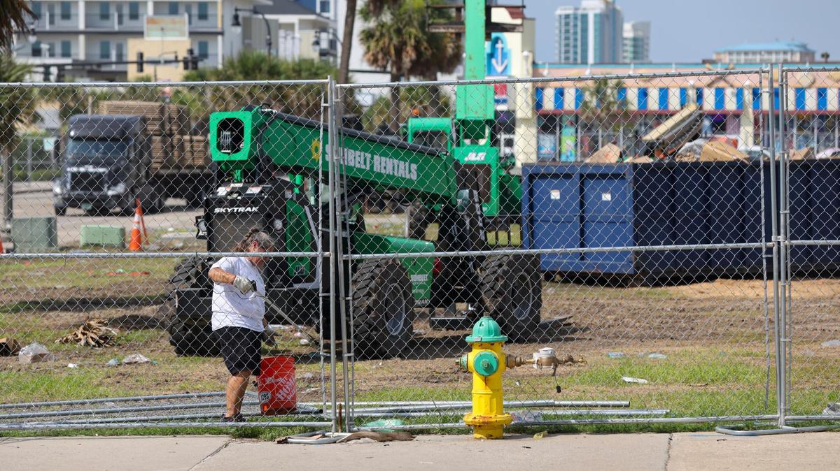 City workers and event organizers were still working to clean-up the Carolina Country Music Festival site at the Pavilion Place in downtown Myrtle Beach, SC on Wednesday morning. Wednesday, June 11, 2025.