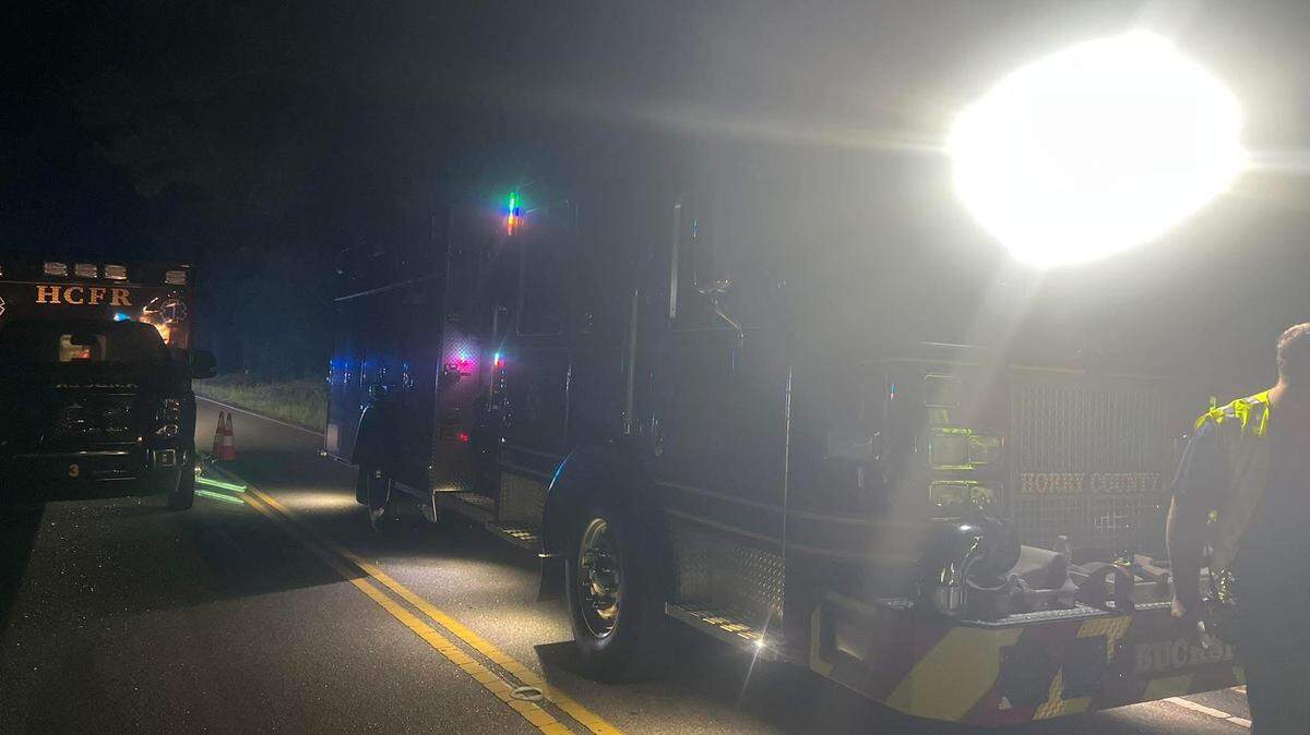 Horry County Fire Rescue responded to a car crash involving a pedestrian Tuesday, June 24, 2025. The crash took place near Port Harrelson Road and South Highway 701, in the vicinity of the Bucksport community.