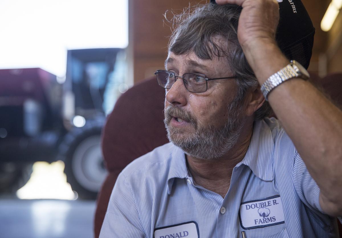 Ronald Rabon of Double R Farms takes about the loss of an estimated 70%  of his cotton crop due to rot caused by Hurricane Florence’s rains. This is the third crop loss in four years, he says many farmers will not survive without assistance from the federal government. September 19, 2018.