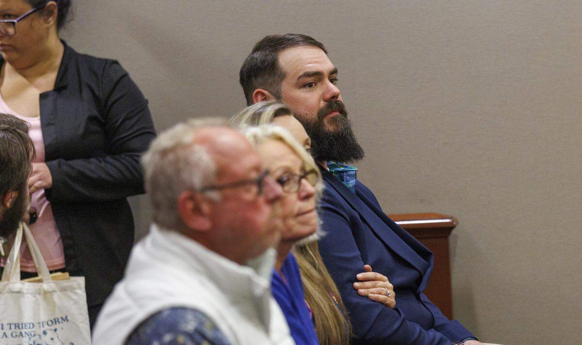 Kenneth "Bradley" Williams listens as attorneys argue procedural issues in court on Monday. A judge heard procedural motions in the civil suit over the shooting death of Scott Spivey by Weldon Boyd and Kenneth "Bradley" Williams in a Conway, SC courtroom on Monday. Nov. 17, 2025.