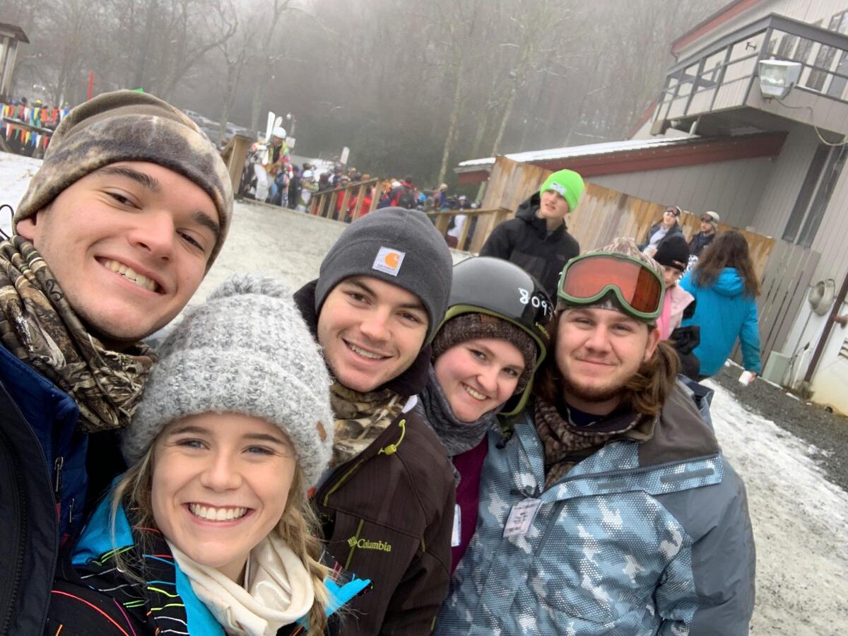 Kelsey McGhee, second from right, with her friends on a recent ski trip.