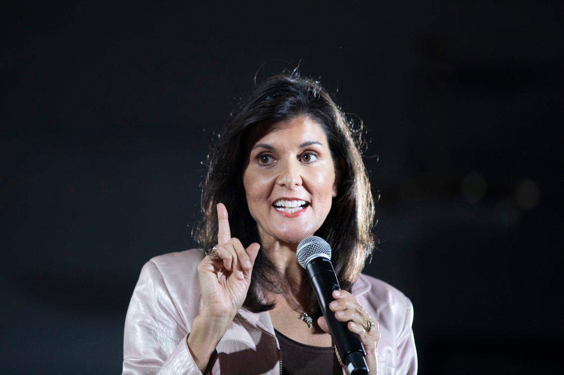 Former South Carolina governor Nikki Haley rallied with supporters on March 13, 2023 at Horry-Georgetown Technical College in Myrtle Beach, S.C. as she seeks the Republican nomination for president in 2024. March 13, 2023.