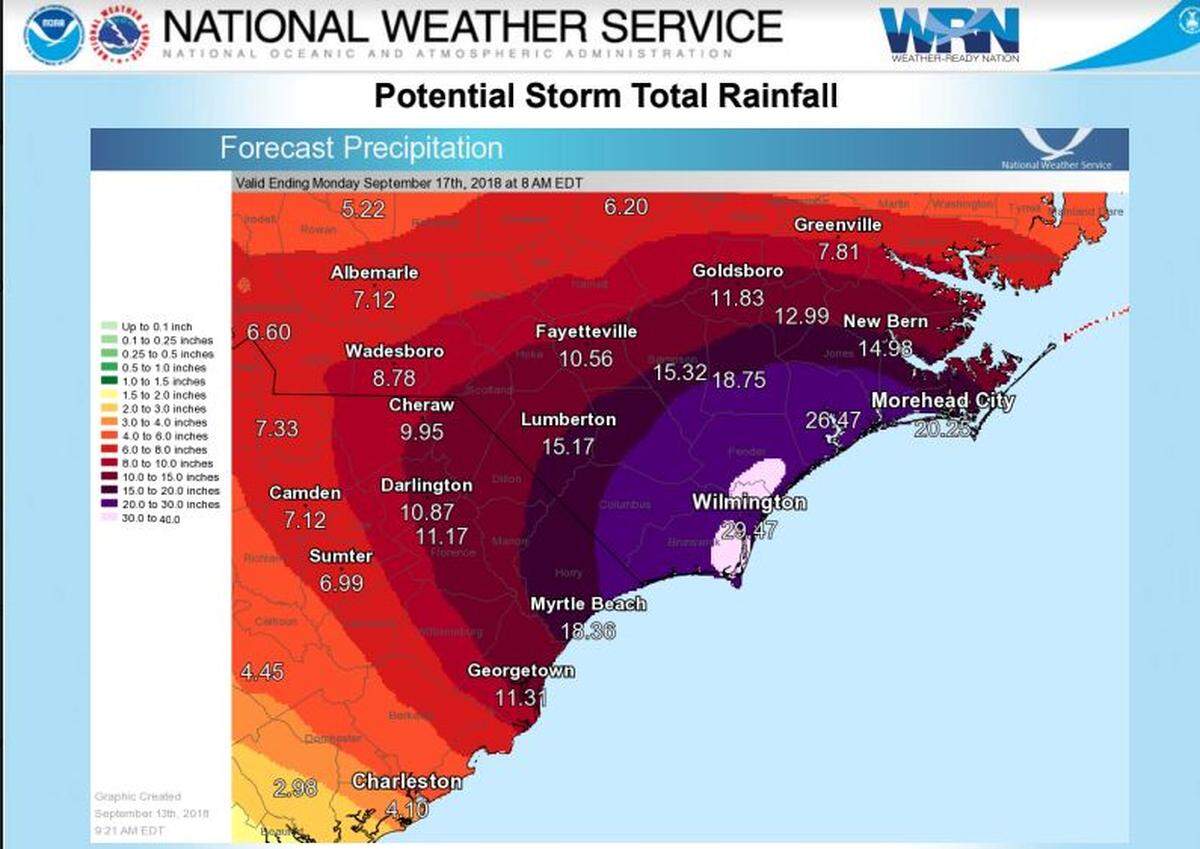 Graphic from the National Weather Service in Wilmington, NC