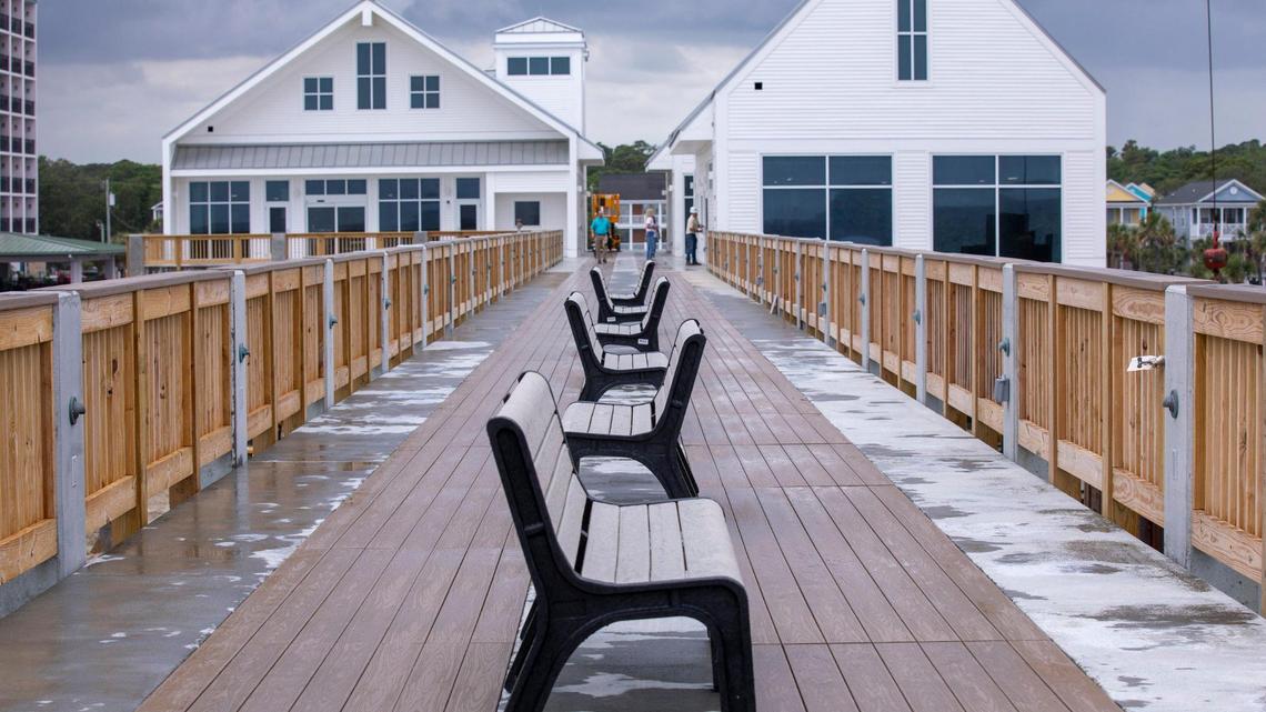 The rebuilding of Surfside Beach Pier, originally damaged by Hurricane Matthew in 2016, is nearing completion. Consensus Construction crews showed off the progress of the new concrete pier, designed to withstand waves of up to 15 feet over the deck, to city officials and media on Friday. The City of Surfside expects to take occupancy by August 8, 2023 if not sooner. June 2, 2023.