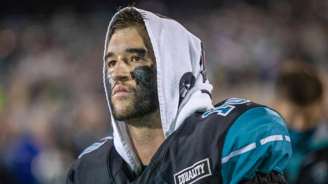 Coastal Carolina quarterback Grayson McCall watches the last few seconds of a close game against BYU on December 5, 2020.