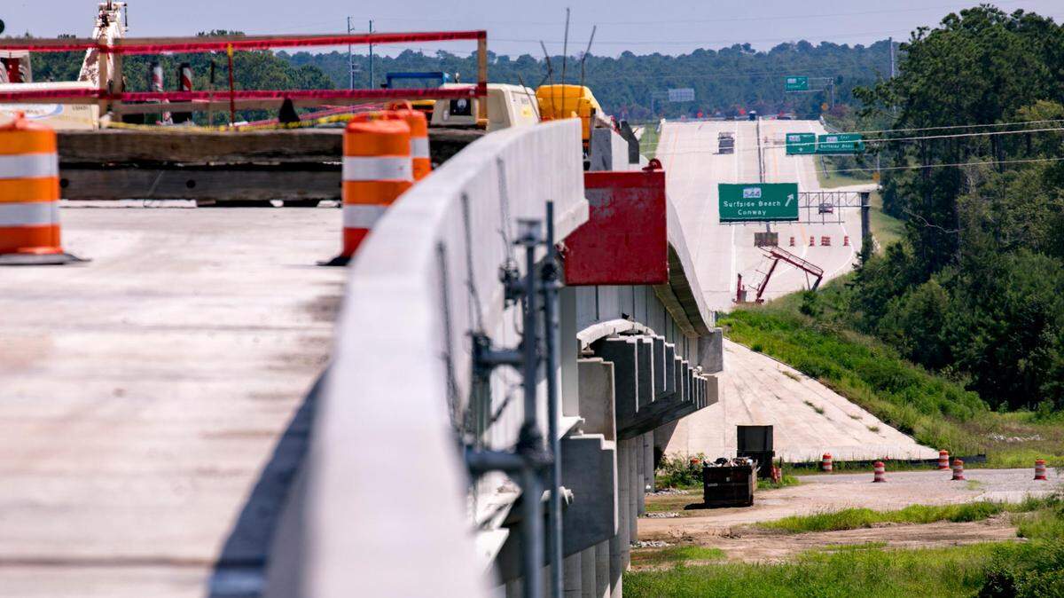This July 2019 Sun News file photo shows work being done on the Highway 31 expansion project. Once completed, the new, 3.8 miles of the Carolina Bays Parkway will extend from S.C. Highway 544 and connect with S.C. Highway 707, giving travelers a way to effectively bypass traffic along U.S. Highway 17 through Myrtle Beach.
