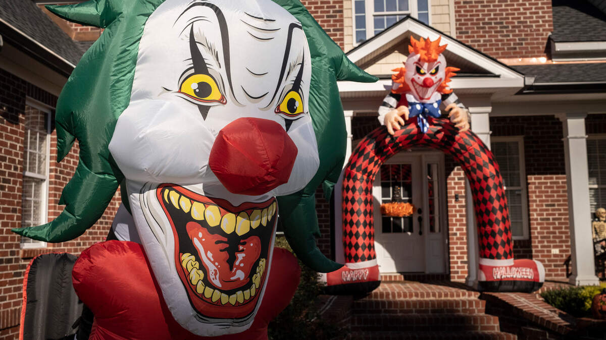 Morgan and Matt Momyer prepared for Halloween by filling their Claypond Road yard with inflatable displays outside Conway, S.C., in this file photo from October 2022.