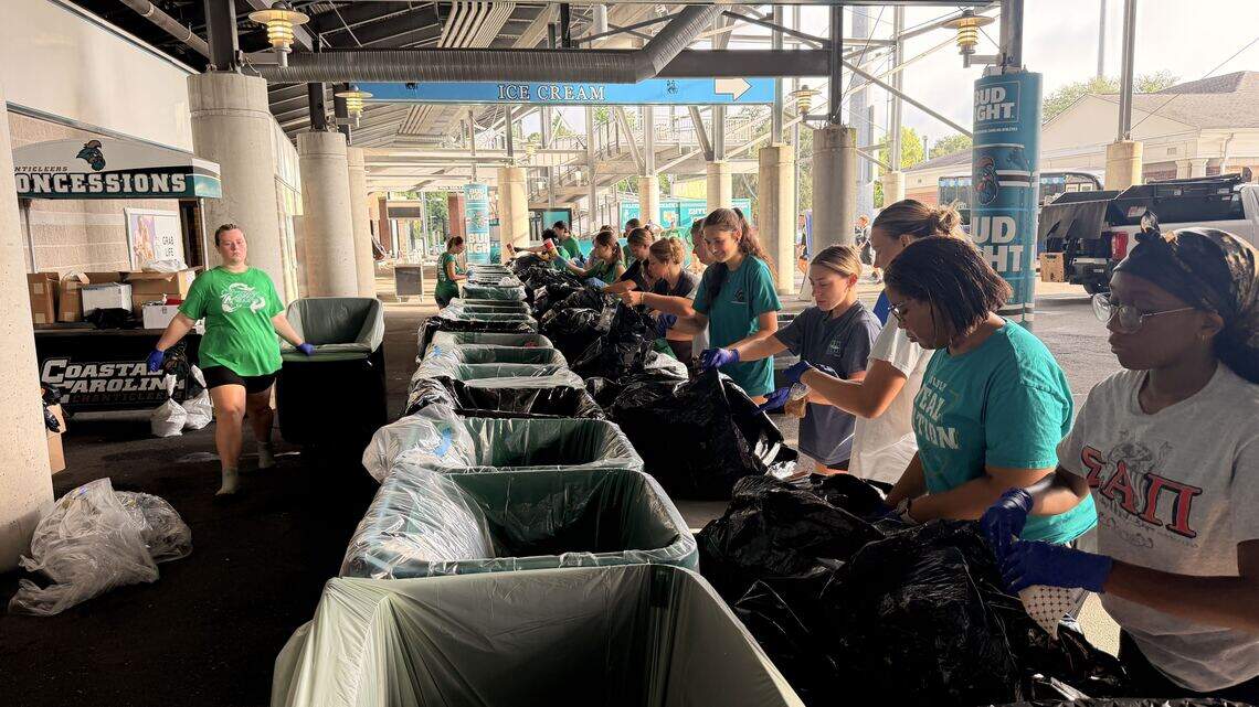 Trash talk: CCU students dig through 18,000 football fans’ waste. Here’s why