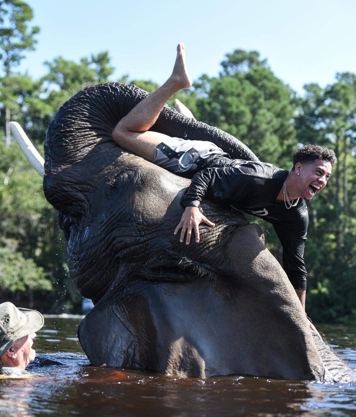 Austin McBroom, pictured with Bubbles at Myrtle Beach Safari -