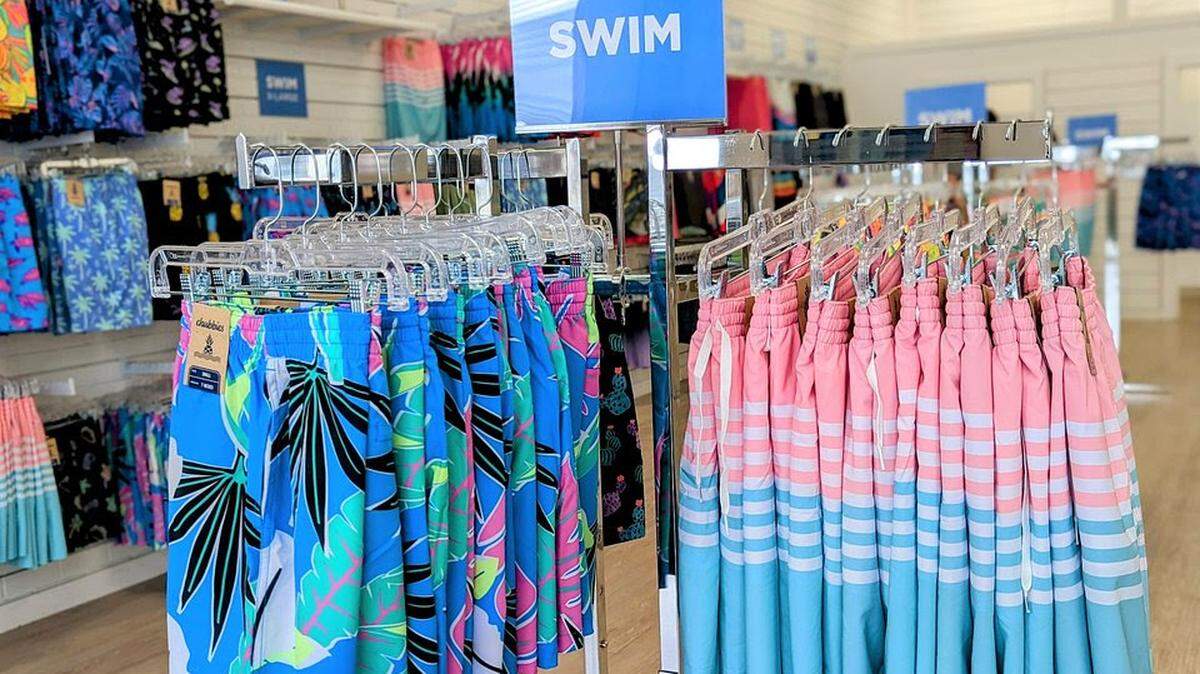 A display of swim trunks at Chubbies in Tanger Outlets near North Myrtle Beach off. On March 15, the men’s shorts and swimwear brand opened their sixth location off of Highway 17. March 27, 2023.