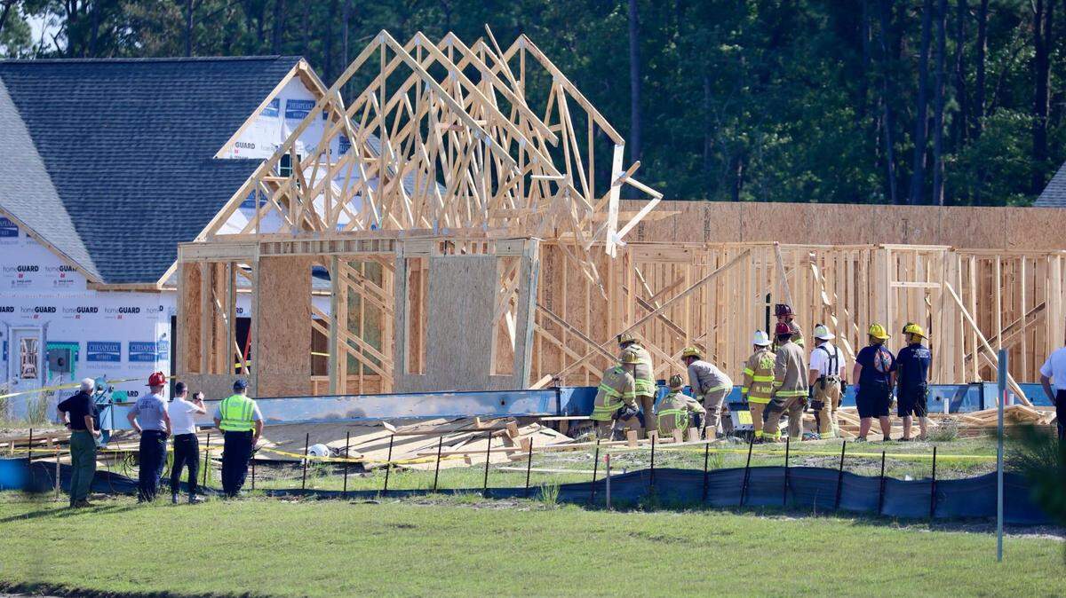 A construction crane collapsed on a residential property in a development in Little River, leading to at least one critical injury on Tuesday, Sept. 3, 2024.