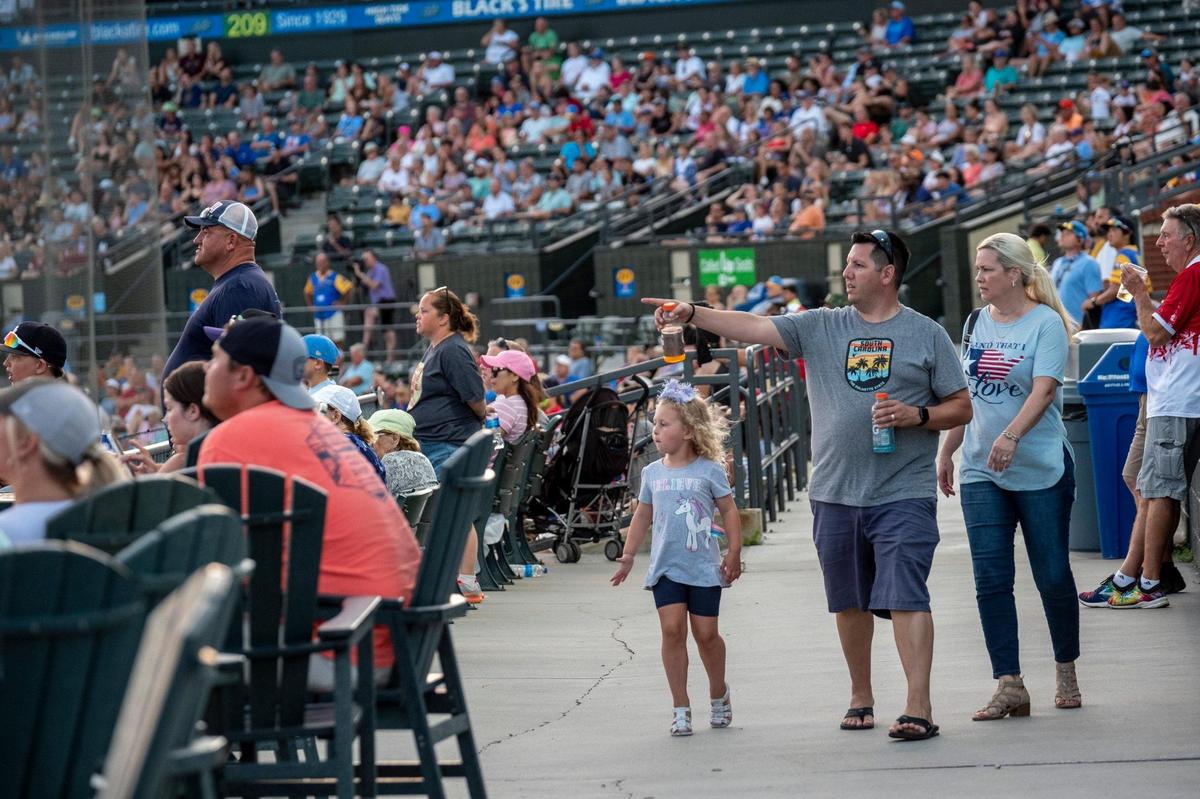 At Ticketreturn.com Field, The Myrtle Beach Pelicans attract fans by providing food and entertainment options beyond the baseball game. June 30, 2021.