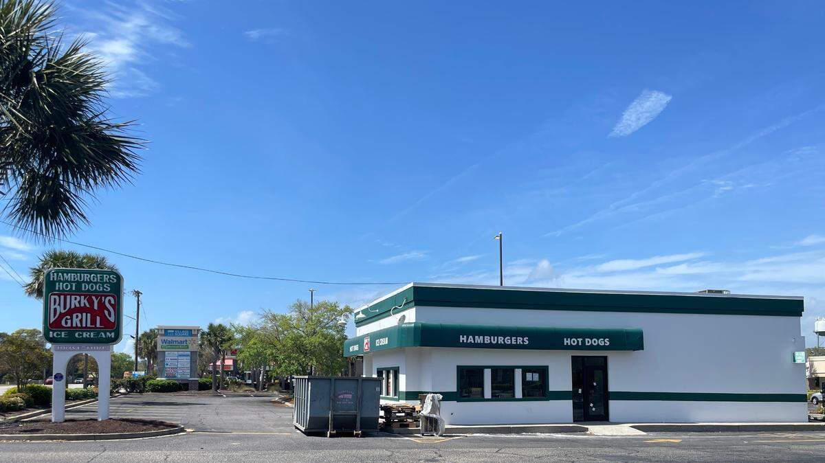 The owner of Burky’s Grill in Myrtle Beach, SC, told The Sun News that the eatery will reopen in late April 2025. The eatery was forced to close in 2023 after a fire scorched the building that December. Photo taken April 7, 2025.