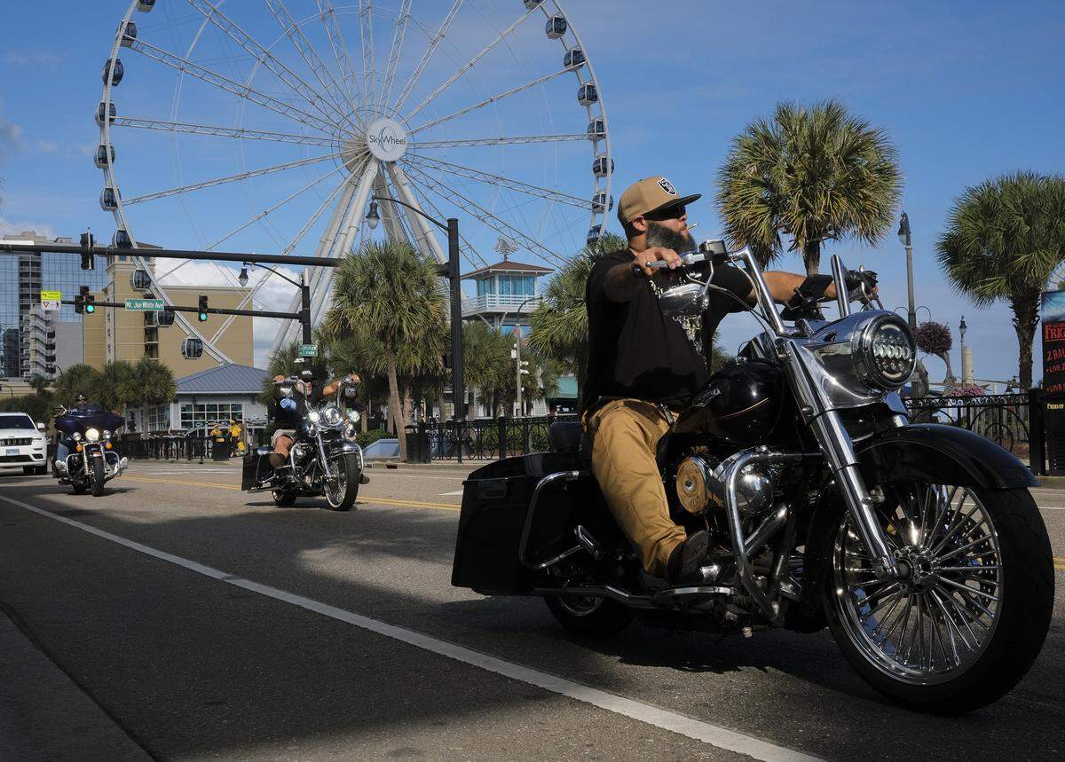 The Myrtle Beach Bike Week Fall Rally roared into the Grand Strand with motorcyclists cruising Ocean Boulevard in Myrtle Beach and visiting vendors from North Myrtle Beach to Murrells Inlet.