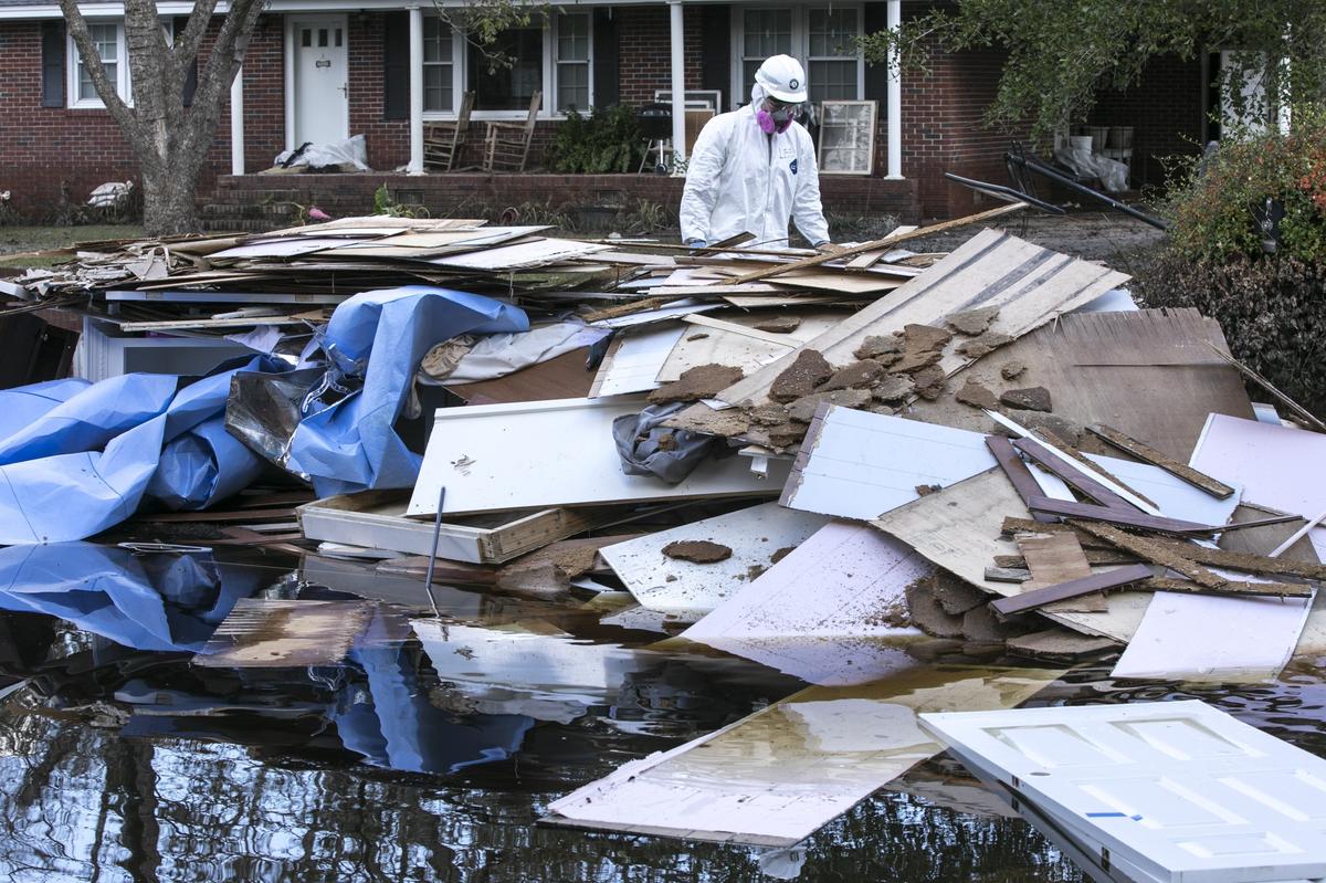 The AmeriCorps NCCC brings together young adults from the ages 18 to 21 to help with relief efforts. This crew just came come from Louisiana where they were helping repair flooded homes. October 1 2018.