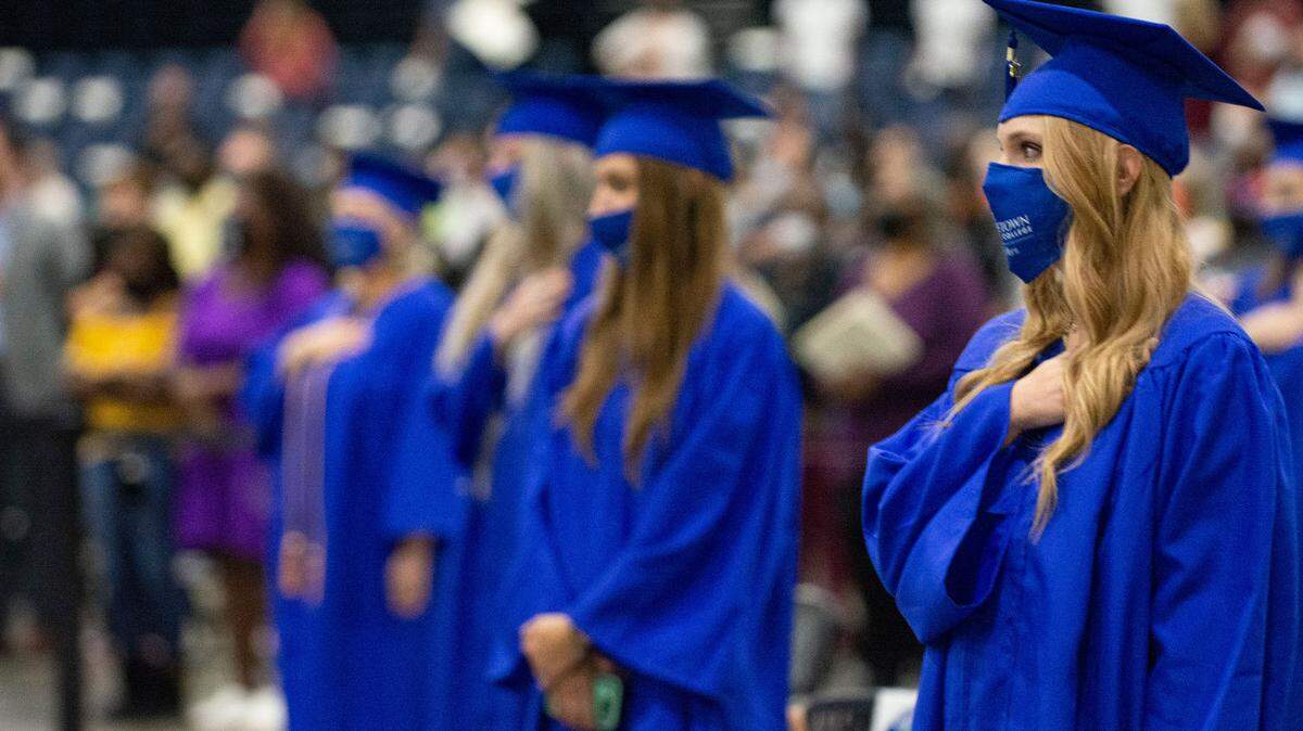 Horry-Georgetown Technical College’s enrollment shot up by 30% this fall compared to 2021. Above, hundreds of students and their families attend Horry-Georgetown Technical College’s commencement on Oct. 27, 2020.