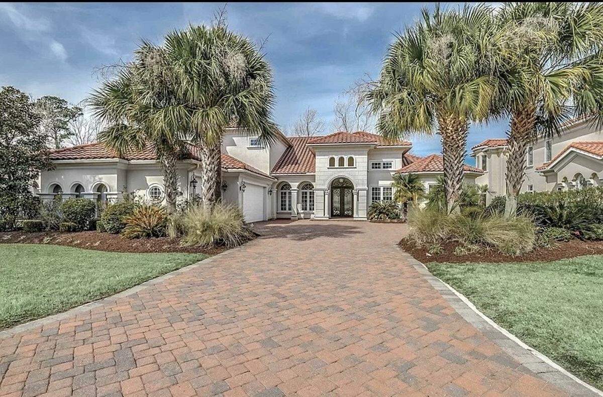 A property in Myrtle Beach is listed for sale on Zillow at $1 million-plus. The four bedroom, Mediterranean-style house is located in the Grand Dunes community.