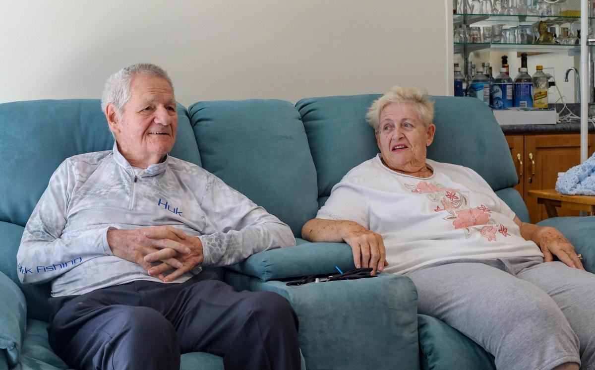 Ed Leguillon, 90, of Cincinnatti, speaks about his fiancee, Alice Rabin, 87, of New Jersey. Leguillon served in the Korean War and was the recipient of the Purple Heart, one the of the most prestigious awards in the United States military. The two are to be married November 17.