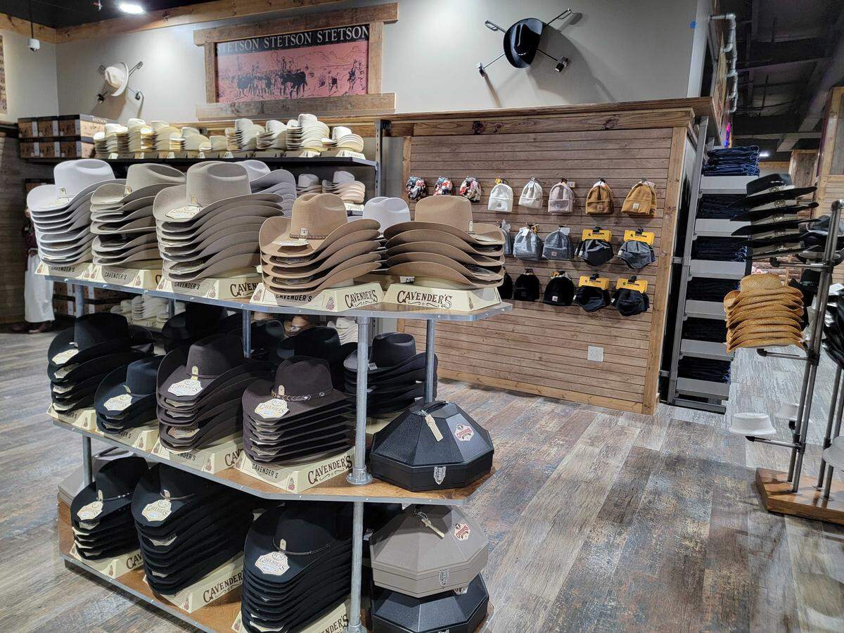Customers can get hats stretched and shaped free of charge at Cavender’s.