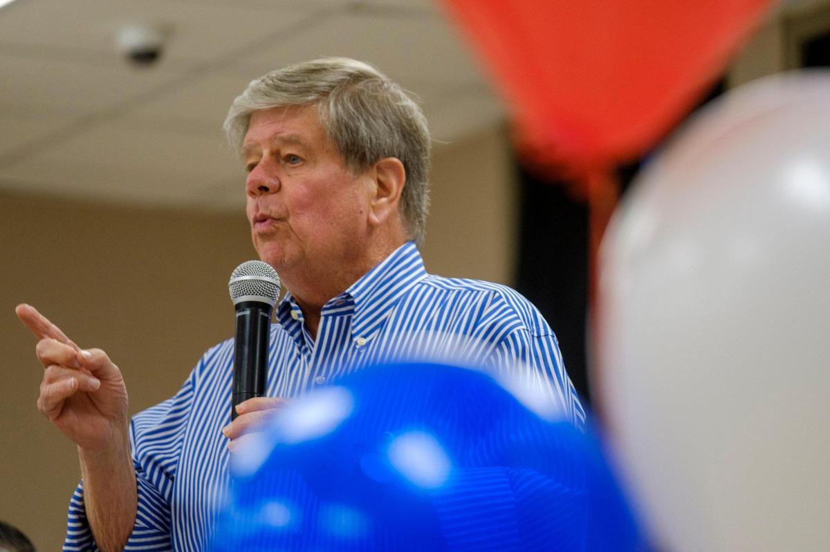 Myrtle Beach Mayoral candidate William D. McClure speaks at a debate hosted by a group called “Patriots Reporting for Duty.” Myrtle Beach politicos held two competing election events at the same time in the Market Common area last night. Oct. 6, 2021.