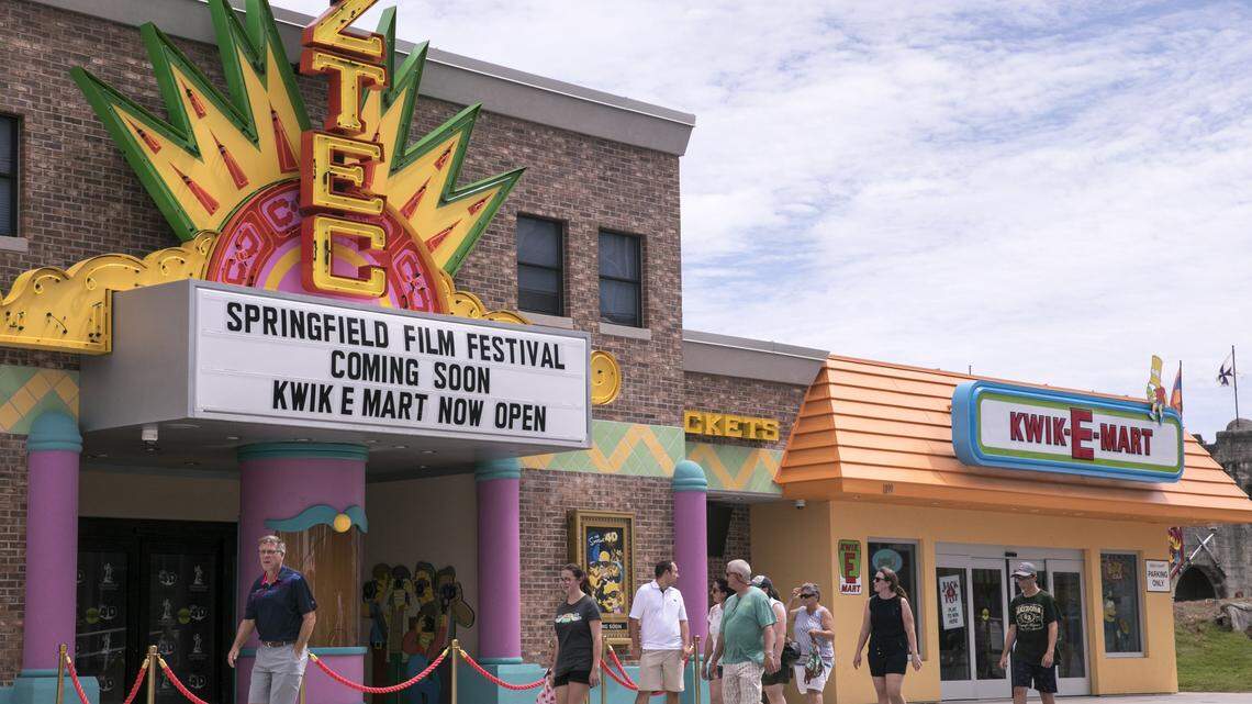 The Simpsons in 4D’s Springfield Aztec Theater is set to open this month. The other attraction, the Kwik-E-Mart, opened in August.