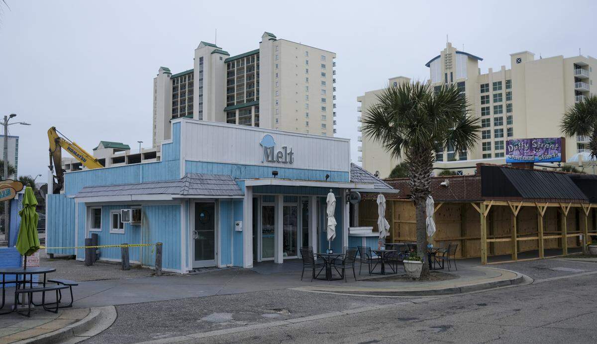 Duffy Street Seafood Shack on Main Street in North Myrtle Beach is being demolished to make way for a new development that will include a new location for the Melt ice cream shop, a new restaurant and retail space. December 8, 2025.