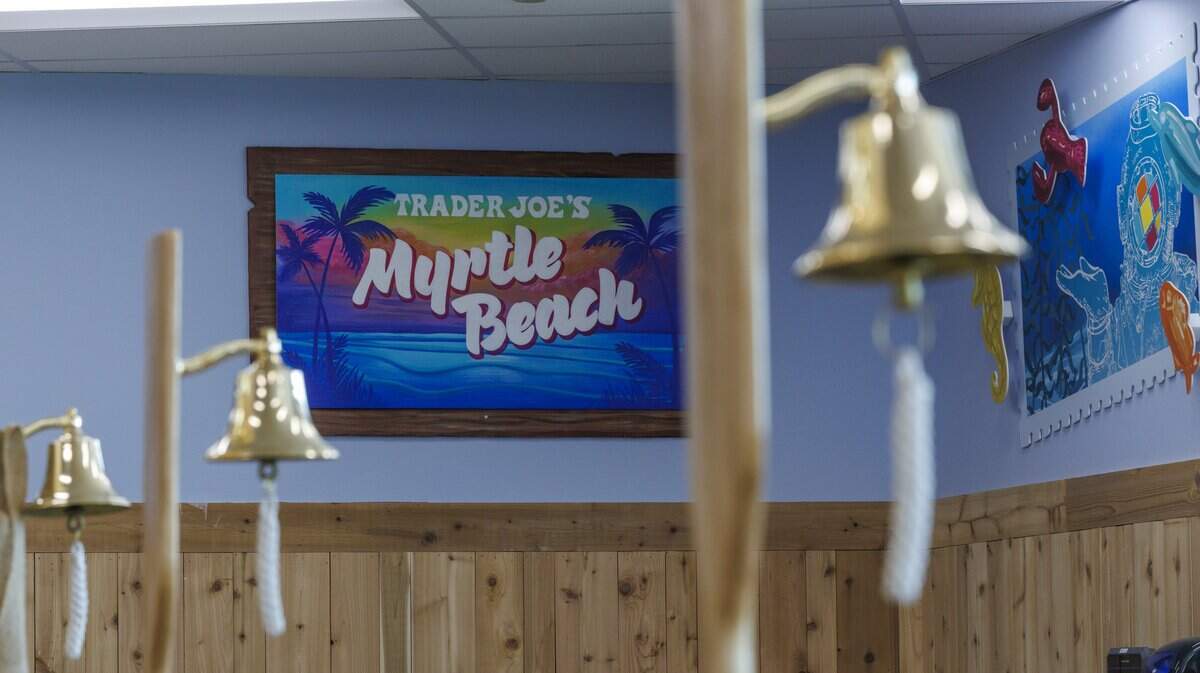 Forgoing a traditional paging system, Trader Joe’s check-out stations are fitted with bells for staff communication.&nbsp;