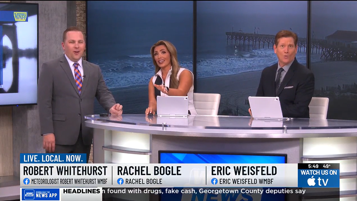 A screenshot from Whitehurst’s goodbye message that aired on WMBF on Feb. 12.