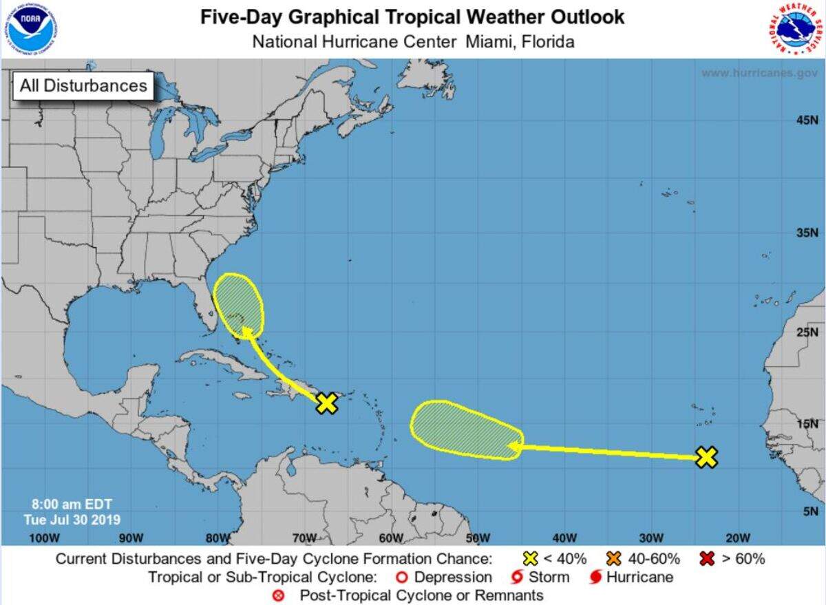 Forecasters are tracking two systems in the Atlantic.