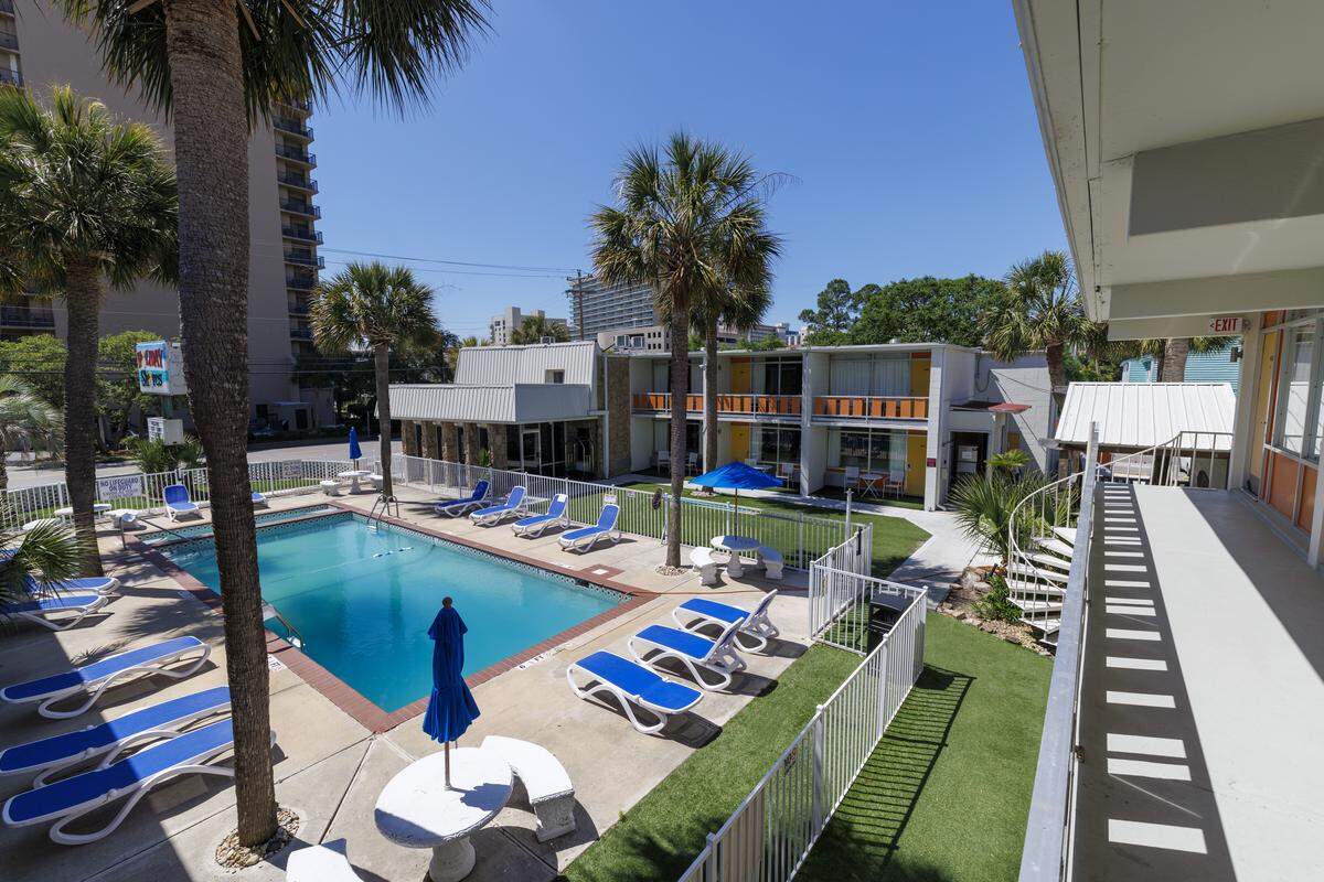Holiday Shores motel guests enjoy pointing out how things have changed and what they remember, including the diving board that was once available at the pool.