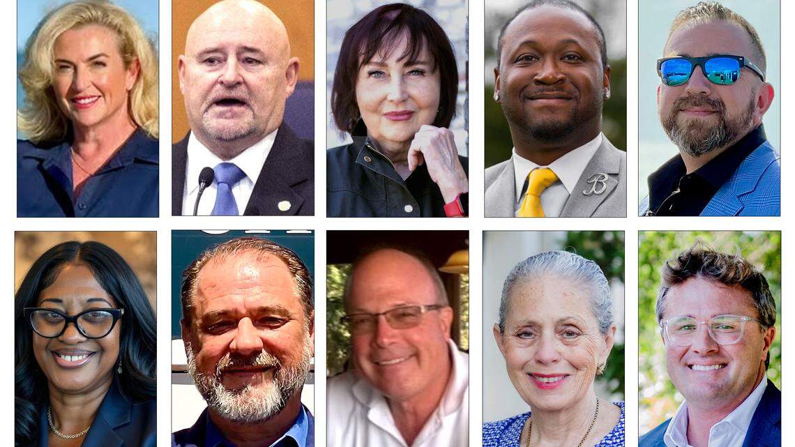 Candidates for Myrtle Beach City Council, top row, left to right: Councilwoman Jackie Hatley, Councilman Mike Lowder, Johnnie Bellamy, Terrance Butler and Sam Fresquez; bottom row, left to right: Kenya Staten Hennigan, Doug Kelly, Phil Render, Myra Starnes and Nick Vaugh.