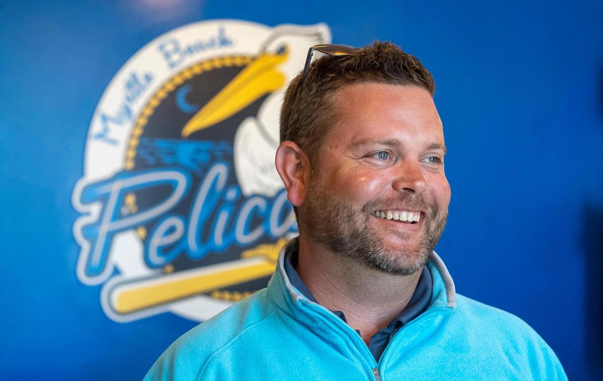 Ryan Moore, President & General Manager of The Myrtle Beach Pelicans speaks to The Sun News about the 2021 season. Myrtle Beach will limit attendance due to the coronavirus to 50 percent capacity, or 3,300 spectators, in May at Pelicans Ballpark, and will reassess for June and thereafter.. April 22, 2021.