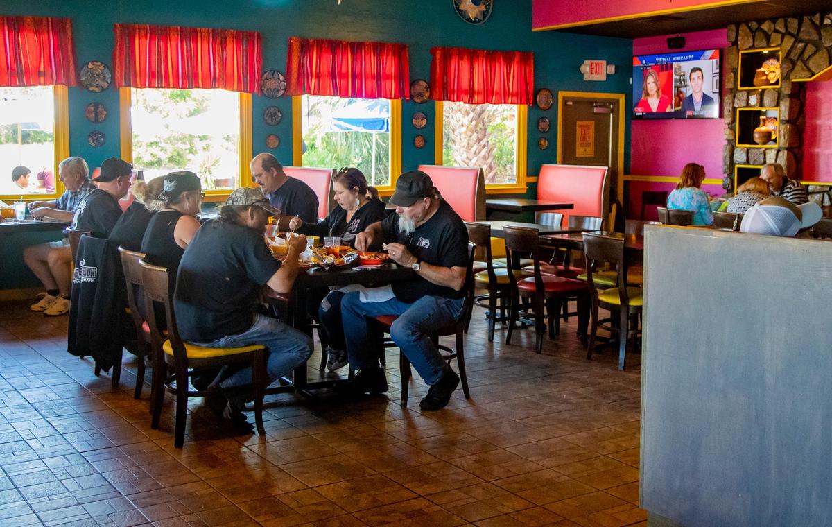 People dine indoors at Fiesta Mexicana on Highway 17 in Myrtle Beach Monday afternoon. Myrtle Beach area restaurants are adjusting to the restrictions and limitations of the coronavirus pandemic now being allowed to reopen dine-in services following a mandated closure.