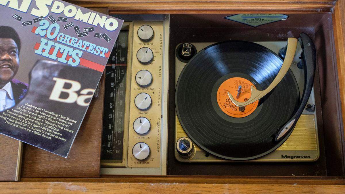 A record console with period records is one of the displays in the renovated Charlie’s Place in Myrtle Beach, S.C. The club was once a melting pot for races to dance and hear music from artists like Billie Holiday, Otis Redding and Ray Charles.. February 10, 2021.
