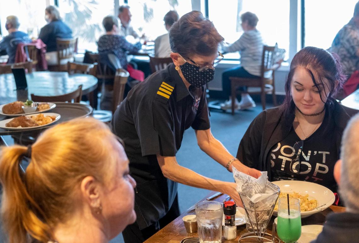 Beverly Marie Stowe has served diners at Sea Captain’s House in Myrtle Beach for over 40 years. March 1, 2021.