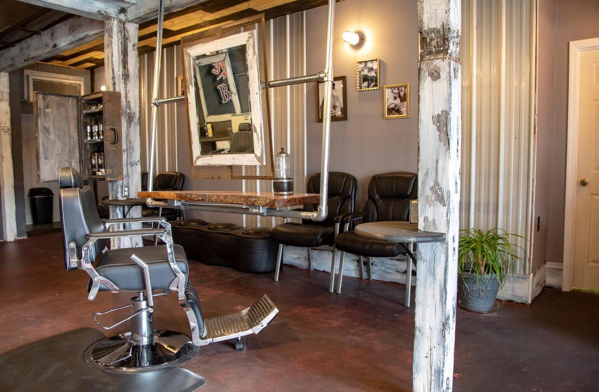 A chair inside the new High Voltage Barber Shop in Socastee.