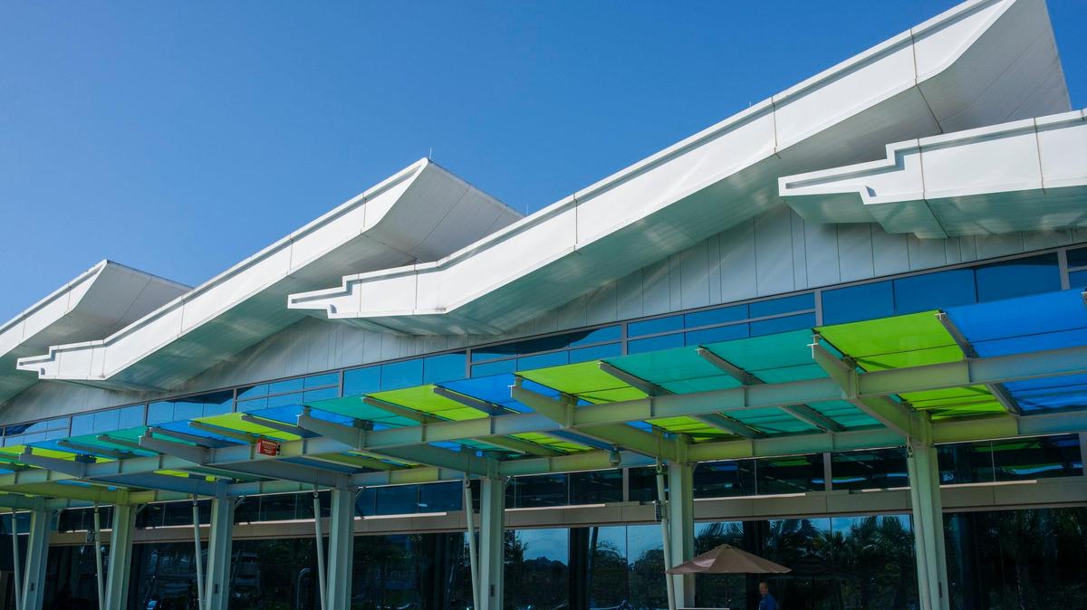 Passengers pass through the Myrtle Beach International Airport. The facility is undergoing renovations that will add more gates, concessions and other improvements. Oct. 22, 2024.