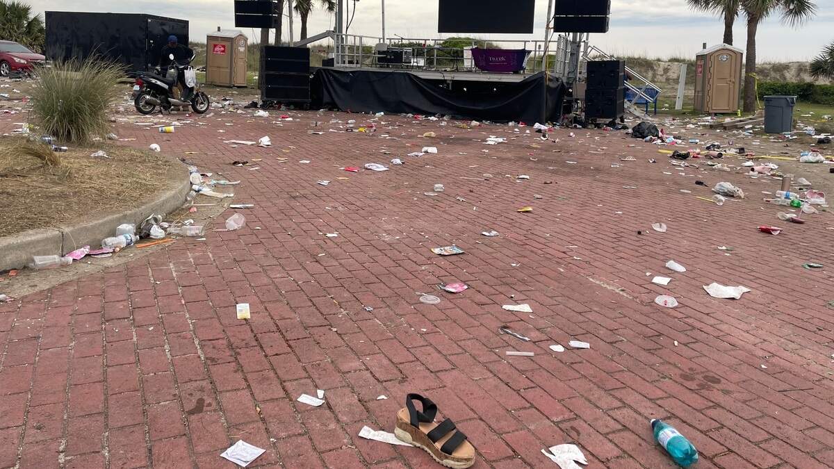 Atlantic Beach the morning after a fight shut down the main concert. May 25, 2025