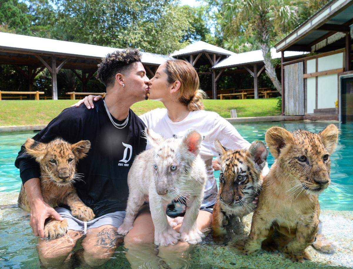Austin McBroom, pictured with Catherine Paiz at Myrtle Beach Safari -