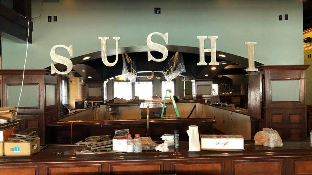Work is being done inside the Grumpy Monk restaurant and bar that is expected to open at Broadway at the Beach in late May or early June.