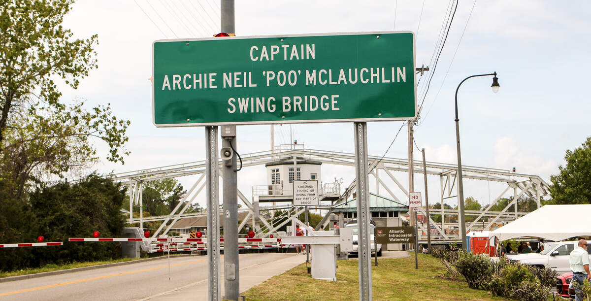 The swing bridge in Little River was officially renamed the Archie Neil 'Poo' McLauchlin Swing Bridge after a dedication Saturday.