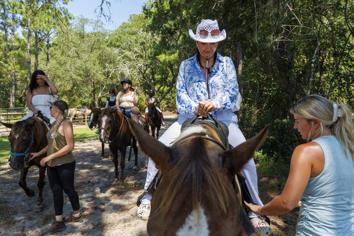 Inlet Point Plantation, located on 4,000 acres of pristine land just minutes from North Myrtle Beach, offers horseback riding along the Atlantic Ocean on secluded Waties Island. The historic property offers horseback rides year round. Aug. 5, 2025.